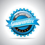 Guarantee Labels Illustration with shiny design on a clear background