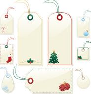 Shiny Beige Christmas or Winter Gift Price Tags Labels