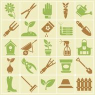 Garden and Gardening Tools Large Color Icon Set