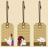 gift labels easter egg painted and bunny N2