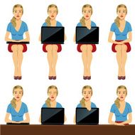 Sitting laptop girl N2