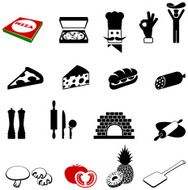 Black and White Pizza Iconography Images N2