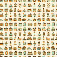 seamless retro house pattern N2