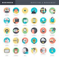 Set of flat design icons for marketing and management N2