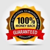 Vector money back guarantee gold sign label