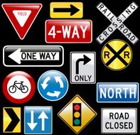 glassy road signs - vector