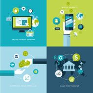 Flat design concept icons of online payment methods