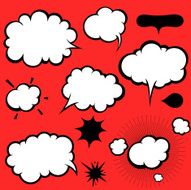 Manga Style Comics Word and Thought Bubbles Speech Balloons