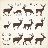 Deer and Antler Silhouettes