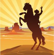 Cowboy in Wild West Landscape