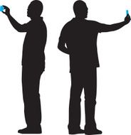 Man Taking Selfie Silhouettes
