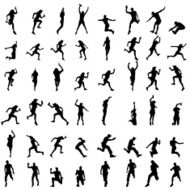 Vector Silhouette Of People N439
