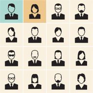 Office people icons set