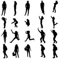 Vector silhouettes of different people N61