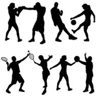 Vector silhouettes of people N115