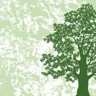 Oak tree silhouette on abstract background N2