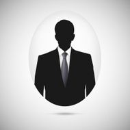 Male person silhouette Profile picture whith tie