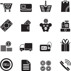 Silhouette Online shop icons N6