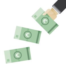 Businessman hands giving money - European Union euros (EUR)