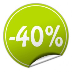 discount round green sticker on white background N11