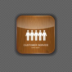 Customer service wood application icons