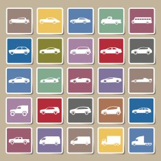 Cars icons Sticker set vector EPS10