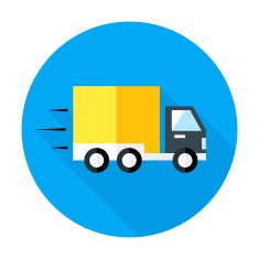 Fast shipping flat circle icon