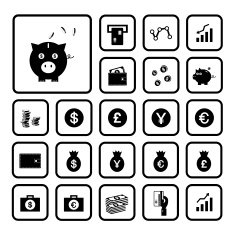 money and financial icon set N6