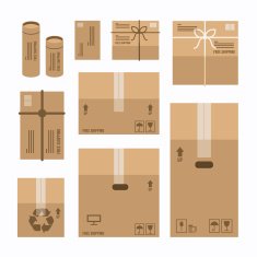 paper boxes set product package mockup design vector