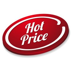 Red oval hot price button