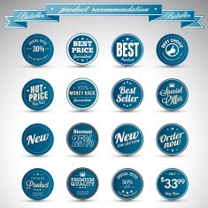 Set of business vintage badges N32