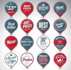 Set of business vintage badges N33