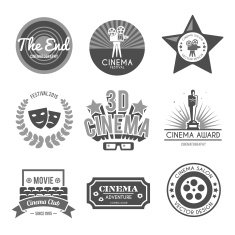 Cinema labels collection black