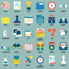 Set of flat internet service icons - part 1