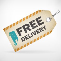 Realistic paper free delivery vector label