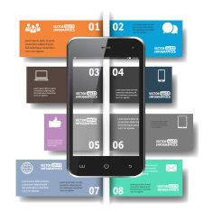 Modern paper infographics in flat design for web banners mobil N2