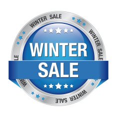 sale winter discount blue button