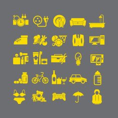 Flat style of department store icon N2