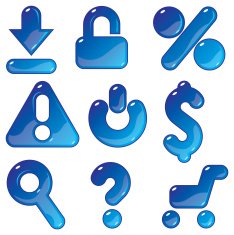 Commercial blue gel icons