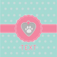 Pink ribbon and label with dogÂs pendant Card N2
