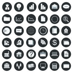Icon set business vector illustration