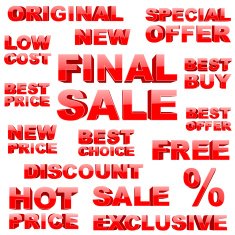 Shopping tags set