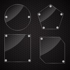 Glass frame on abstract metal background Vector illustration N9