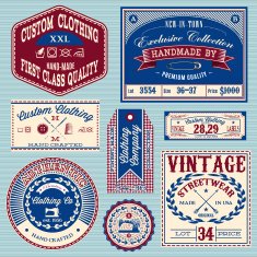 vector set of vintage labels for clothes N2