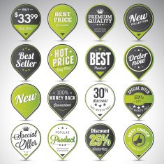 Set of business vintage badges N35