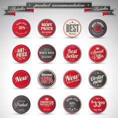 Set of business vintage badges N36