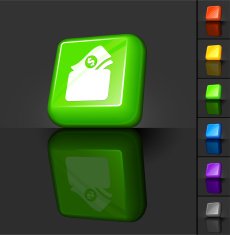 wallet with money 3D button design