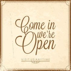 calligraphic lettering - we open