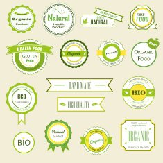 Organic labels logos and stickers