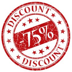 75 discount stamp